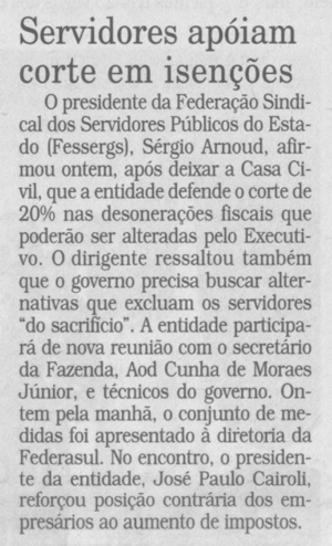 Imagem da notícia: IMPRENSA 04.10.2007
